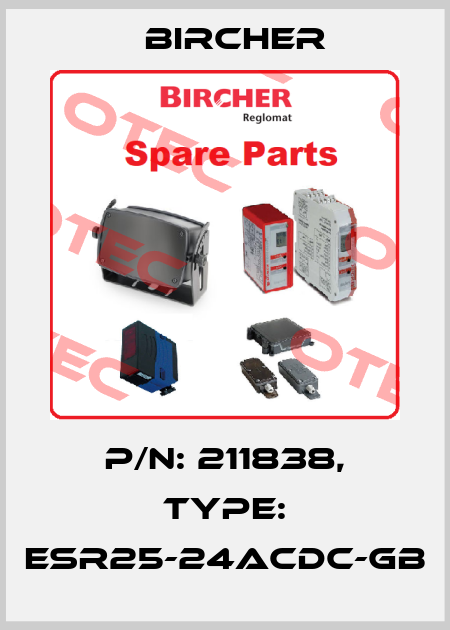 P/N: 211838, Type: ESR25-24ACDC-GB Bircher