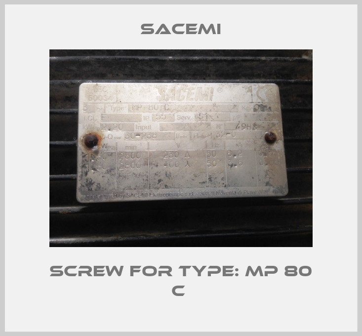 Screw for Type: MP 80 C -big