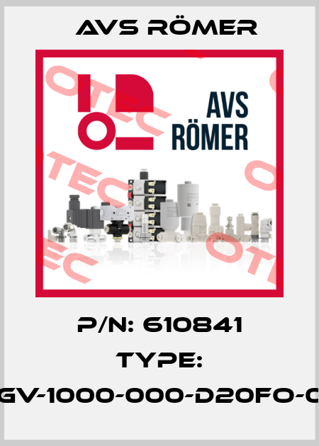 p/n: 610841 type: XGV-1000-000-D20FO-04 Avs Römer