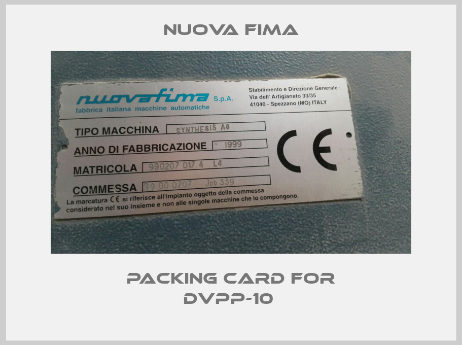 Packing Card For DVPP-10 -big