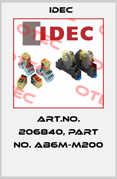 Art.No. 206840, Part No. AB6M-M200  Idec