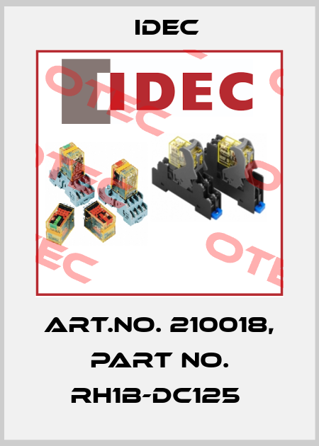 Art.No. 210018, Part No. RH1B-DC125  Idec