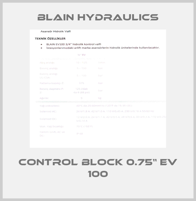 Control block 0.75“ EV 100-big