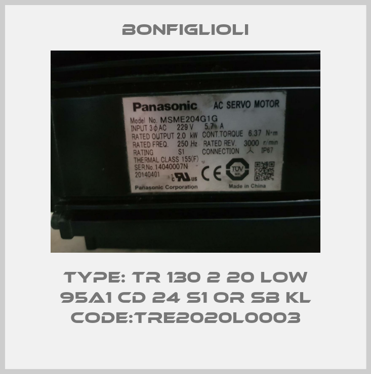 Type: TR 130 2 20 LOW 95A1 CD 24 S1 OR SB KL Code:TRE2020L0003-big