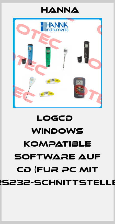 LOGCD   WINDOWS KOMPATIBLE SOFTWARE AUF CD (FUR PC MIT RS232-SCHNITTSTELLE)  Hanna