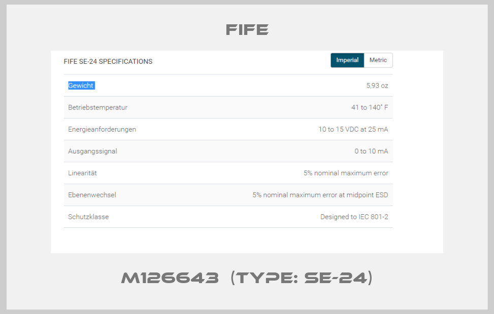 M126643  (TYPE: SE-24) Fife