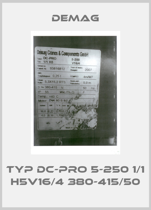 Typ DC-Pro 5-250 1/1 H5V16/4 380-415/50-big