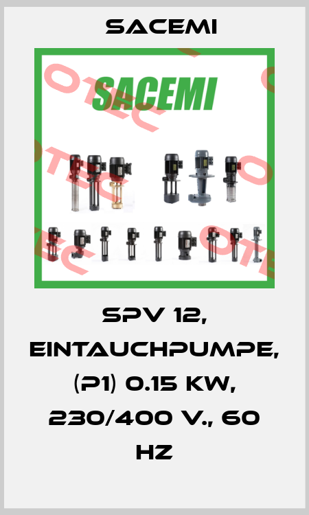 SPV 12, Eintauchpumpe, (P1) 0.15 kW, 230/400 V., 60 Hz Sacemi