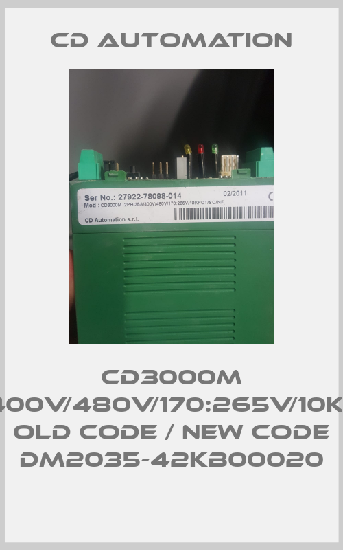 CD3000M 2PH/35A/400V/480V/170:265V/10KPOT/SC/NF old code / new code DM2035-42KB00020-big