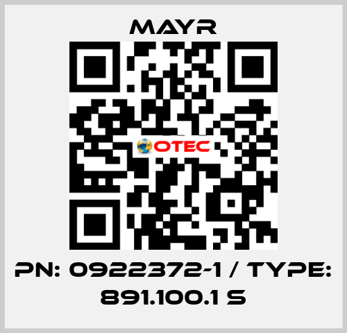 PN: 0922372-1 / Type: 891.100.1 S Mayr