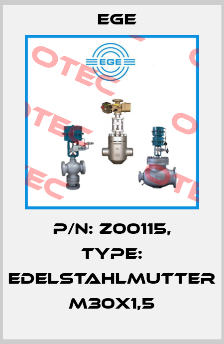 p/n: Z00115, Type: Edelstahlmutter M30x1,5 Ege