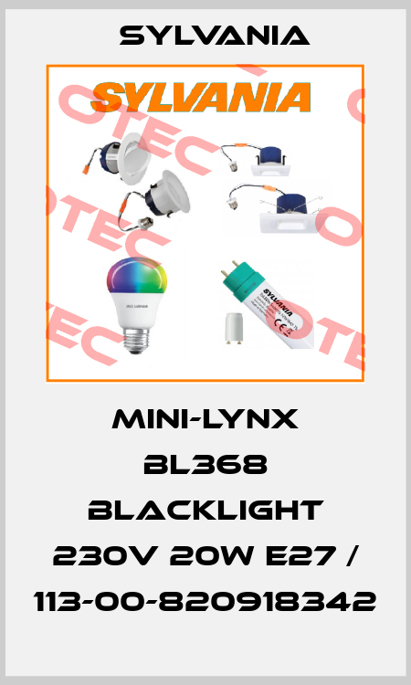 Mini-Lynx BL368 Blacklight 230V 20W E27 / 113-00-820918342 Sylvania