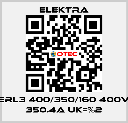 ERL3 400/350/160 400V 350.4A Uk=%2 ELEKTRA