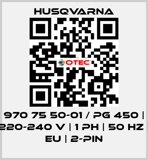 970 75 50-01 / PG 450 | 220-240 V | 1 ph | 50 Hz | EU | 2-pin Husqvarna