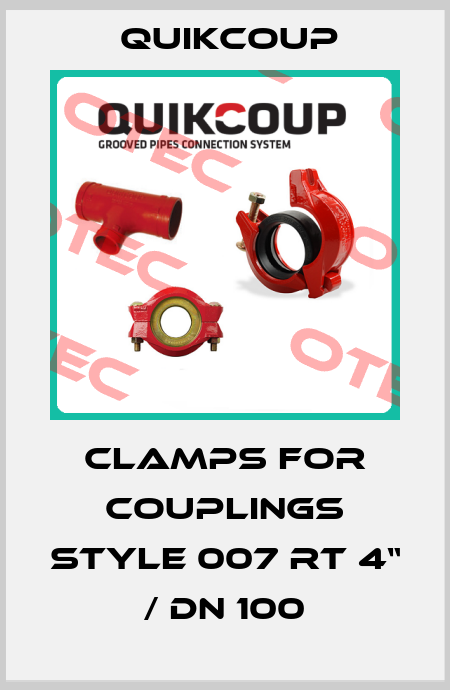 clamps for COUPLINGS Style 007 RT 4“ / DN 100 Quikcoup 