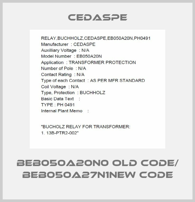 BEB050A20N0 old code/ BEB050A27N1new code-big