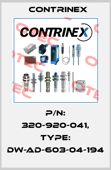 p/n: 320-920-041, Type: DW-AD-603-04-194 Contrinex