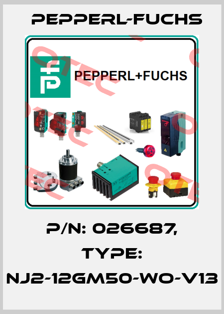 p/n: 026687, Type: NJ2-12GM50-WO-V13 Pepperl-Fuchs