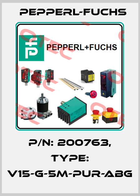p/n: 200763, Type: V15-G-5M-PUR-ABG Pepperl-Fuchs