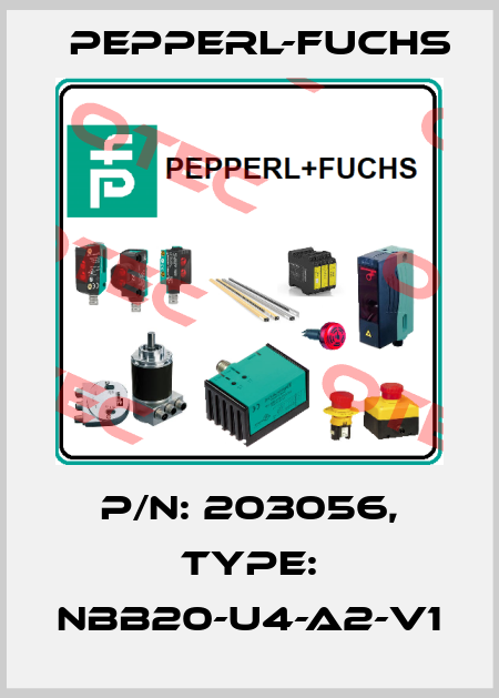 p/n: 203056, Type: NBB20-U4-A2-V1 Pepperl-Fuchs