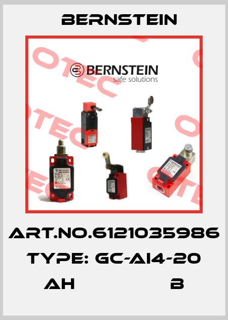 Art.No.6121035986 Type: GC-AI4-20 AH                 B Bernstein