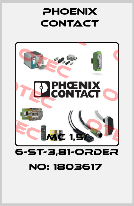 MC 1,5/ 6-ST-3,81-ORDER NO: 1803617  Phoenix Contact
