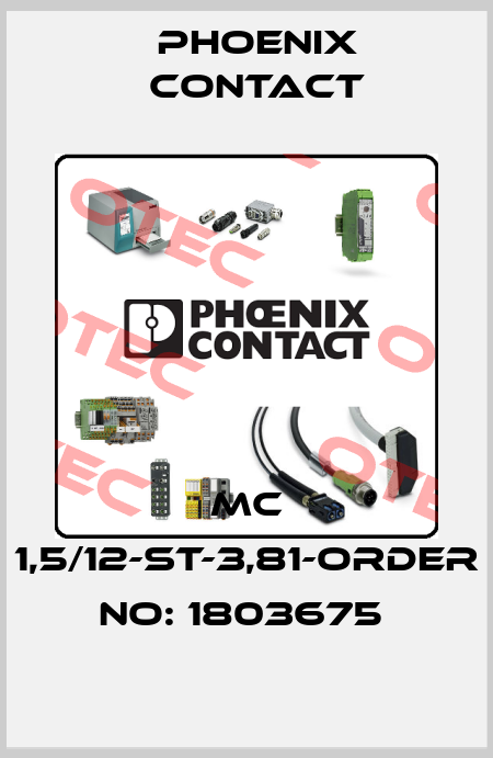 MC 1,5/12-ST-3,81-ORDER NO: 1803675  Phoenix Contact