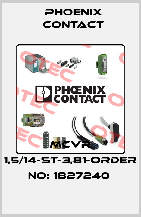 MCVR 1,5/14-ST-3,81-ORDER NO: 1827240  Phoenix Contact
