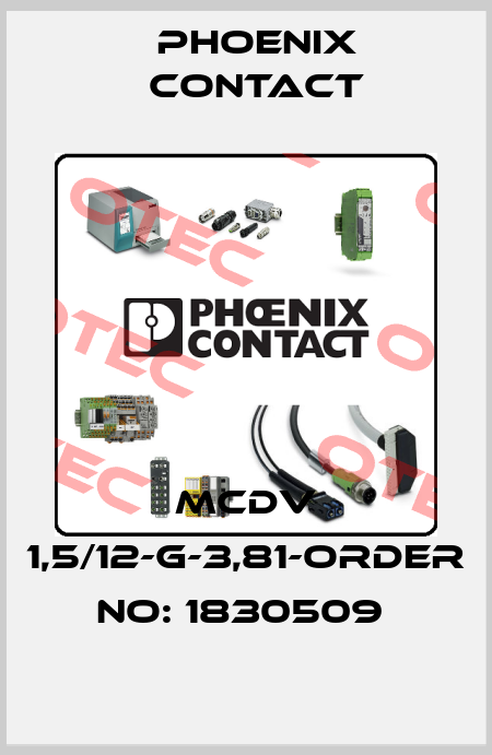 MCDV 1,5/12-G-3,81-ORDER NO: 1830509  Phoenix Contact