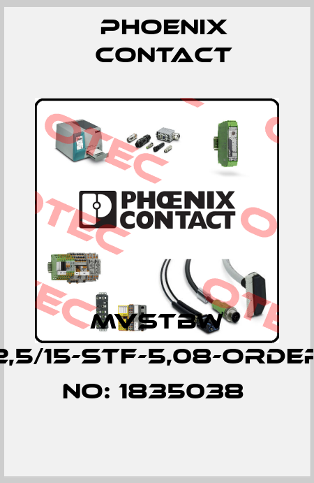 MVSTBW 2,5/15-STF-5,08-ORDER NO: 1835038  Phoenix Contact