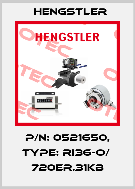 p/n: 0521650, Type: RI36-O/  720ER.31KB Hengstler
