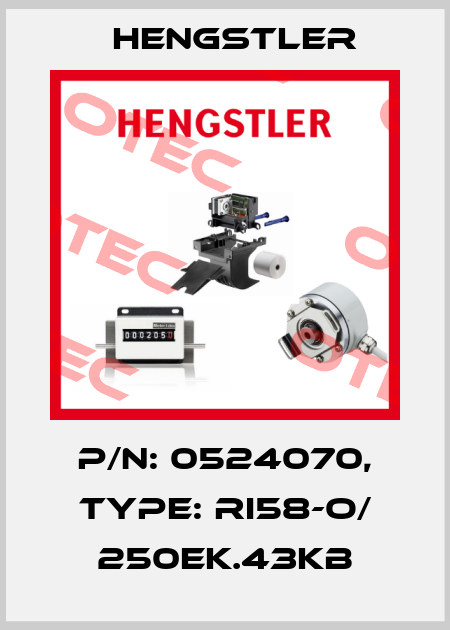 p/n: 0524070, Type: RI58-O/ 250EK.43KB Hengstler