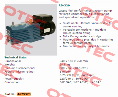 p/n: 4679373, Type: RD-320 Refco