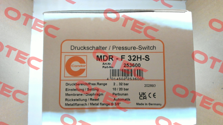 P/N: 253600, Type: MDR-F 32H-S Condor