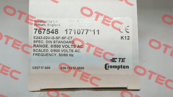 039-70217-0500 CROMPTON INSTRUMENTS (TE Connectivity)