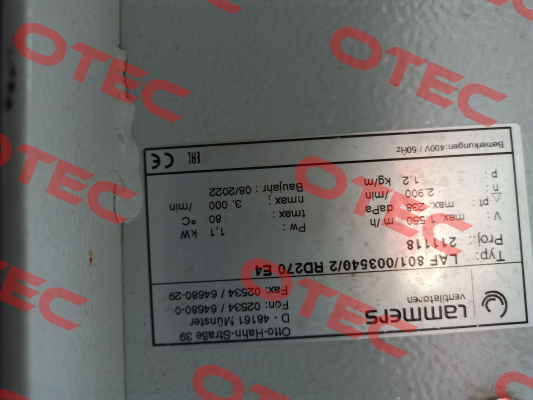 LAF 801/003540/2 RD720 E4 Lammers
