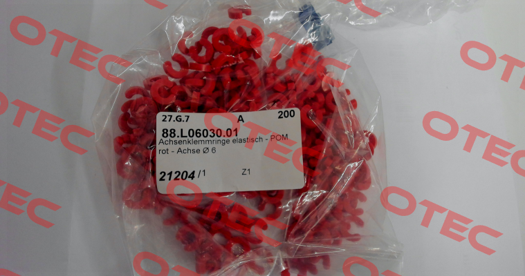 Axle fixing ring elastic - POM red - axle Ø 6 Verpas