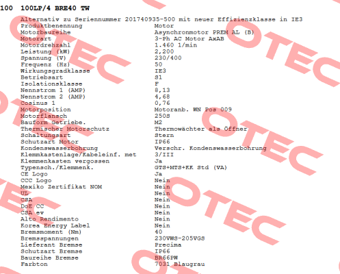 100LP/4 BRE40 TW Nord