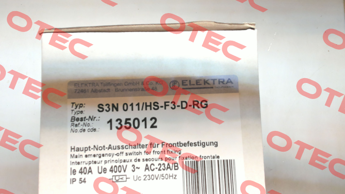 S3N 011/HS-F3-D-RG 135 012 Elektra Tailfingen