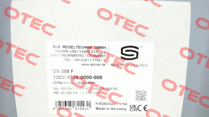 DS-205-F S+S REGELTECHNIK