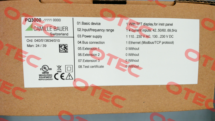 PQ3000-11110000 Camille Bauer