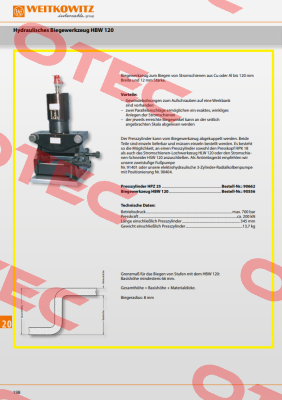 90556/Biegewerkzeug HBW 120 WEITKOWITZ