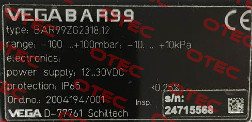 BAR99ZG2318.12 - obsolete , replaced by BAR14.X3TA1GG1  Vega