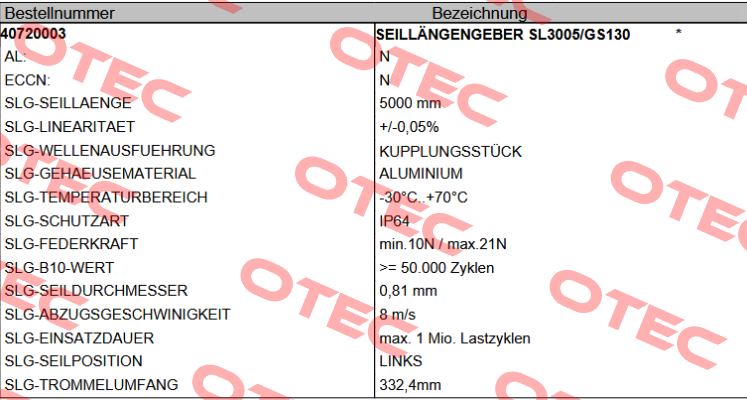 SL3005/GS130 / 40720003 TR Electronic