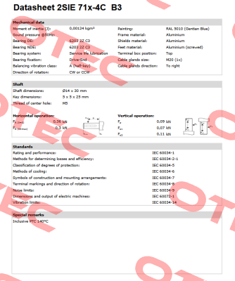 2SIE 071X-4C 0,55kW B3 230/400V-50Hz IE2 Cantoni