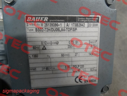 BS02-72H/DU05LA4-TOF/SP Bauer