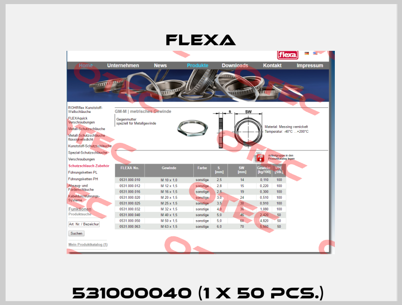 531000040 (1 x 50 pcs.)  Flexa