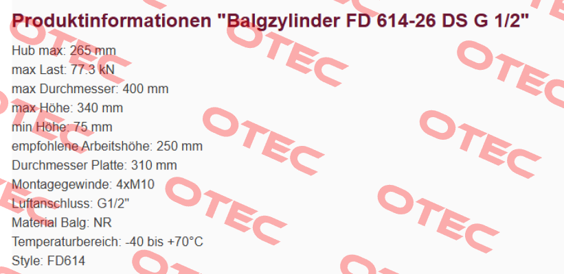 FD 614-26 DS G1/2 Contitech