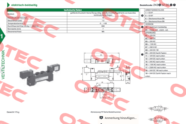 2431.52.00.35.02 (24V/DC) Pneumax