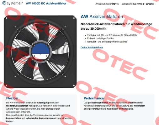 AW 1000D EC Axialventilator EBM Papst